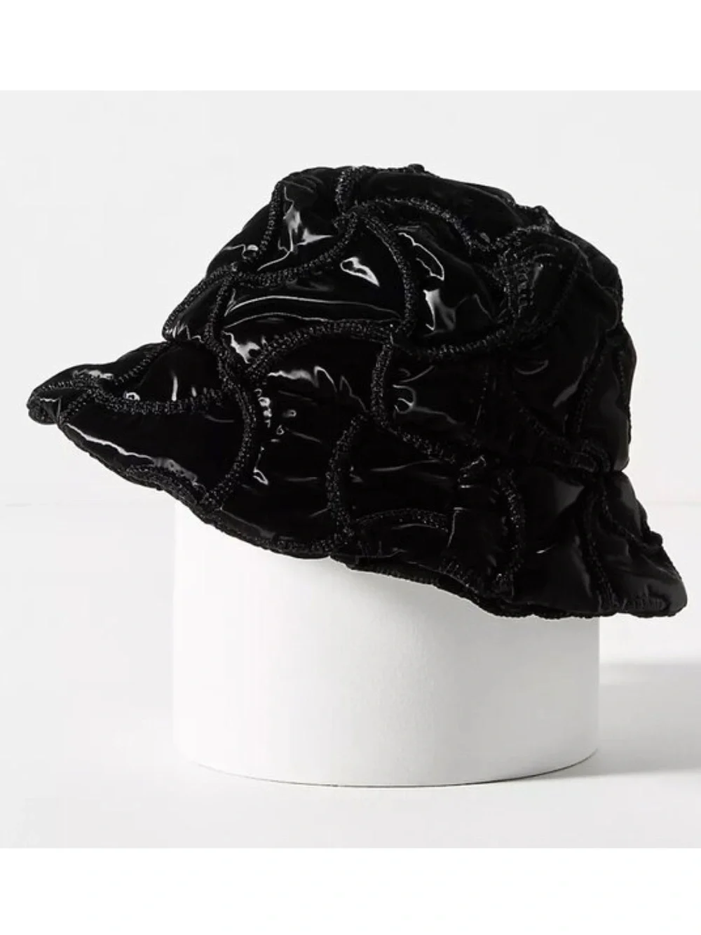 Anthropologie Lucky Zone Quilted Bucket Hat In Black NWT